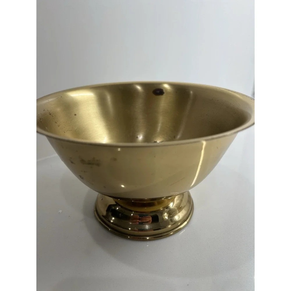 Vintage Brass Pedestal Bowl Traditional Heritage Decor